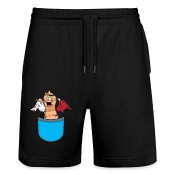 Sacs Peanut Angel Devil Guardian Angel - Short de jogging bio TRAINER Stanley/Stella unisexe - noir - Devant - Nik (191cm) & Marisol (170cm)