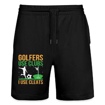 Footgolf Joueur Foot Golf Jouer Footgolfers Foot - Short de jogging bio TRAINER Stanley/Stella unisexe - noir - Devant - Nik (191cm) & Marisol (170cm)