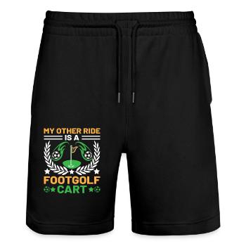 Footgolf Player Foot Golf Playing Footgolfers Foot - Stanley/Stella Trainer Unisex Organic Jogging Shorts - black - Front - Nik (191cm) & Marisol (170cm)