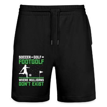 Footgolf Player Foot Golf Playing Footgolfers Foot - Stanley/Stella Trainer Unisex Organic Jogging Shorts - black - Front - Nik (191cm) & Marisol (170cm)