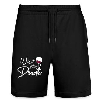 For the Bride, Team We're getting drunk - Stanley/Stella Trainer Unisex Organic Jogging Shorts - black - Front - Nik (191cm) & Marisol (170cm)