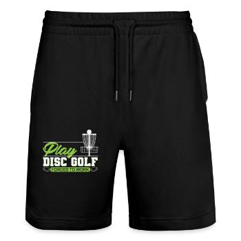 Play Disc Golf - Stanley/Stella Unisex Bio Joggingshorts Trainer  - Schwarz - Vorne - Nik (191cm) & Marisol (170cm)