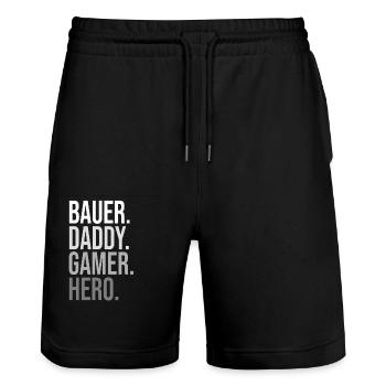 Classique Bauer Daddy Hero Déclaration audacieuse - Short de jogging bio TRAINER Stanley/Stella unisexe - noir - Devant - Nik (191cm) & Marisol (170cm)