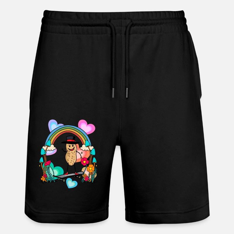 Cacahuètes Cacahuètes arc-en-ciel coeurs anniversaire - Short de jogging bio TRAINER Stanley/Stella unisexe - noir