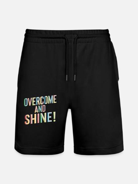 Overcome And Shine Motivation - Stanley/Stella Trainer Unisex Organic Jogging Shorts - black