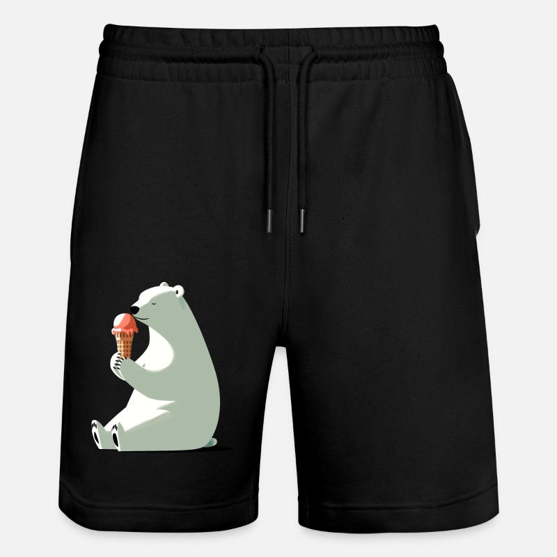 Ours polaire avec crème glacée - Short de jogging bio TRAINER Stanley/Stella unisexe - noir