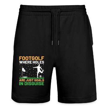 Footgolf Player Foot Golf Playing Footgolfers Foot - Stanley/Stella Trainer Unisex Organic Jogging Shorts - black - Front - Nik (191cm) & Marisol (170cm)