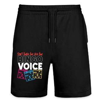Bingo Player Don't Make Me Use My - Stanley/Stella Unisex Bio Joggingshorts Trainer  - Schwarz - Vorne - Nik (191cm) & Marisol (170cm)