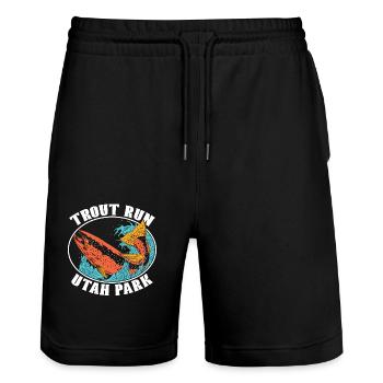 Trout Fishing Trout Run Utah Park Sportfishing - Stanley/Stella Unisex Bio Joggingshorts Trainer  - Schwarz - Vorne - Nik (191cm) & Marisol (170cm)
