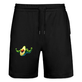 Starke Avocado - Stanley/Stella Unisex Bio Joggingshorts Trainer  - Schwarz - Vorne - Nik (191cm) & Marisol (170cm)