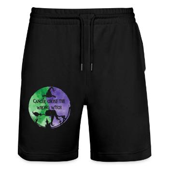 Cancer Sorcière Vert Violet Anal Cancer - Short de jogging bio TRAINER Stanley/Stella unisexe - noir - Devant - Nik (191cm) & Marisol (170cm)