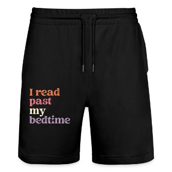 Library Book Lover Reading Bookworm - Stanley/Stella Trainer Unisex Organic Jogging Shorts - black - Front - Nik (191cm) & Marisol (170cm)