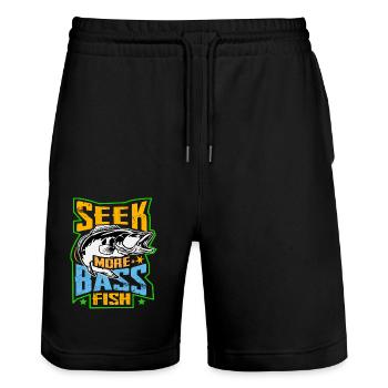 Suchen Sie mehr Barschfische - Stanley/Stella Unisex Bio Joggingshorts Trainer  - Schwarz - Vorne - Nik (191cm) & Marisol (170cm)