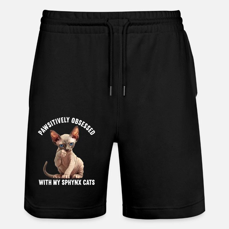 Sphynx Kätzchen Sphynx Katze - Stanley/Stella Unisex Bio Joggingshorts Trainer  - Schwarz