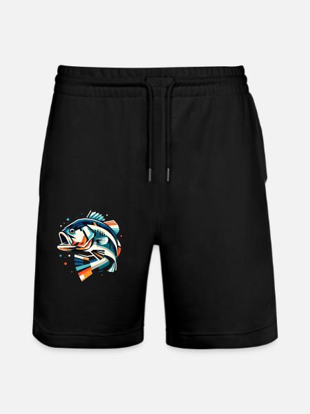 Bass Fish - Stanley/Stella Trainer Unisex Organic Jogging Shorts - black