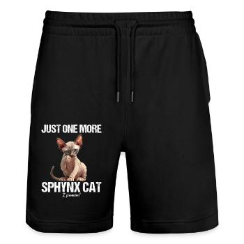 Sphynx Kitten Sphynx Cat - Stanley/Stella Trainer Unisex Organic Jogging Shorts - black - Front - Nik (191cm) & Marisol (170cm)