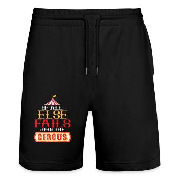 If All Else Fails Join The Circus Acts Costume Par - Stanley/Stella Trainer Unisex Organic Jogging Shorts - black - Front - Nik (191cm) & Marisol (170cm)