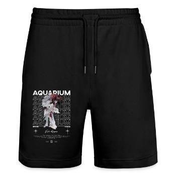Betta Fish Keeper Moderne Streetwear - Stanley/Stella Unisex Bio Joggingshorts Trainer  - Schwarz - Vorne - Nik (191cm) & Marisol (170cm)