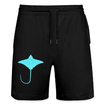 Ray – Elegant Float of the Seas - Stanley/Stella Trainer Unisex Organic Jogging Shorts - black - Front - Nik (191cm) & Marisol (170cm)