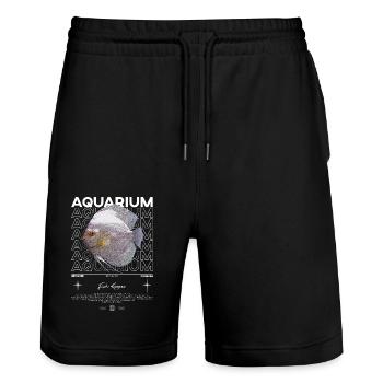 Discus Cichlid Fish Keeper Streetwear moderne - Short de jogging bio TRAINER Stanley/Stella unisexe - noir - Devant - Nik (191cm) & Marisol (170cm)