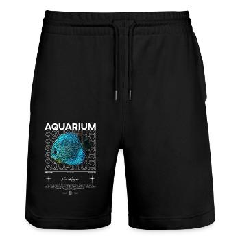 Discus Cichlid Fish Keeper Streetwear moderne - Short de jogging bio TRAINER Stanley/Stella unisexe - noir - Devant - Nik (191cm) & Marisol (170cm)