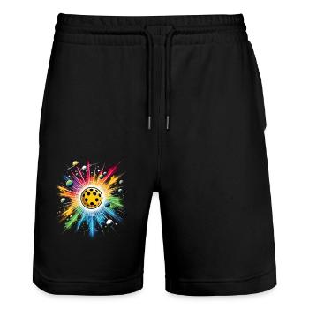 Pickleball tennis ball basketball sports lovers - Stanley/Stella Trainer Unisex Organic Jogging Shorts - black - Front - Nik (191cm) & Marisol (170cm)