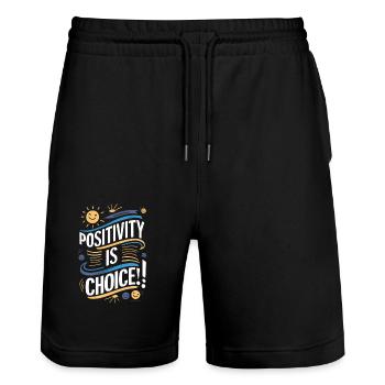 La positivité est un choix - Short de jogging bio TRAINER Stanley/Stella unisexe - noir - Devant - Nik (191cm) & Marisol (170cm)