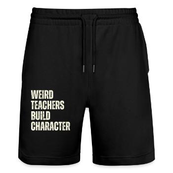 Weird Teachers Build Charakter Teacher - Stanley/Stella Unisex Bio Joggingshorts Trainer  - Schwarz - Vorne - Nik (191cm) & Marisol (170cm)
