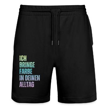 I Bring Paint Painter Dad Varnisher - Stanley/Stella Trainer Unisex Organic Jogging Shorts - black - Front - Nik (191cm) & Marisol (170cm)