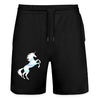 T-shirt Licorne Symbole de l’Infini Licorne Magique - Short de jogging bio TRAINER Stanley/Stella unisexe - noir - Devant - Nik (191cm) & Marisol (170cm)