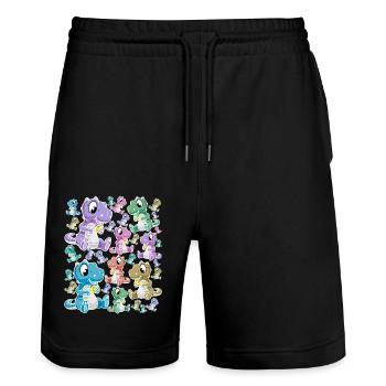 Dino Dinos Dinosaure Dragon Dragon Enfants Enfant - Short de jogging bio TRAINER Stanley/Stella unisexe - noir - Devant - Nik (191cm) & Marisol (170cm)