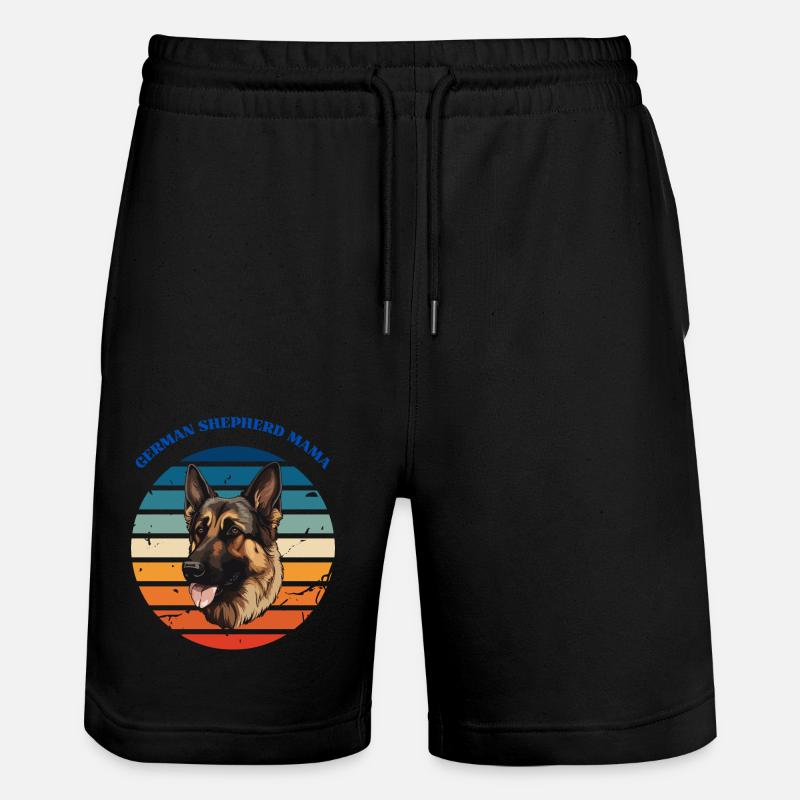 Deutscher Schäferhund Mama - Stanley/Stella Unisex Bio Joggingshorts Trainer  - Schwarz