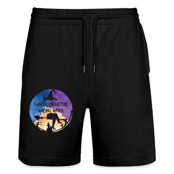 Krebs Hexe Ringelblume Blasenkrebs - Stanley/Stella Unisex Bio Joggingshorts Trainer  - Schwarz - Vorne - Nik (191cm) & Marisol (170cm)