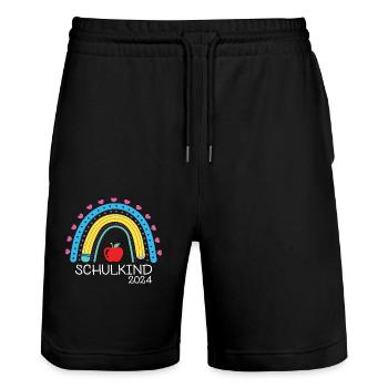 Back to School First Day of School School Child 2024 - Stanley/Stella Trainer Unisex Organic Jogging Shorts - black - Front - Nik (191cm) & Marisol (170cm)