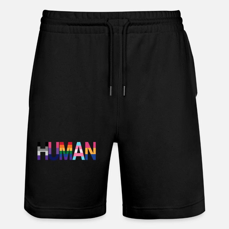 Human Flags - Stanley/Stella Unisex Bio Joggingshorts Trainer  - Schwarz