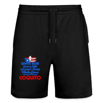 Coquito Recipe Puerto Rican Coconut Rum Drink - Stanley/Stella Unisex Bio Joggingshorts Trainer  - Schwarz - Vorne - Nik (191cm) & Marisol (170cm)