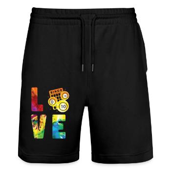 Bingo Player Watercolor Love - Stanley/Stella Trainer Unisex Organic Jogging Shorts - black - Front - Nik (191cm) & Marisol (170cm)