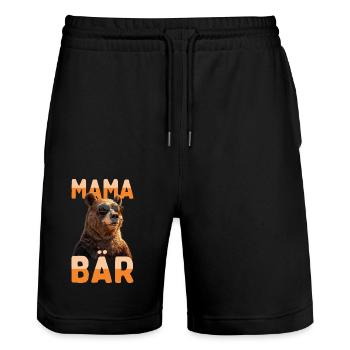 Maman Ours Ours Mère Ours Maman Grizzly Fête des Mères - Short de jogging bio TRAINER Stanley/Stella unisexe - noir - Devant - Nik (191cm) & Marisol (170cm)
