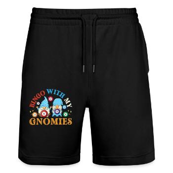 Bingo Mit Meinen Gnomies Lustiges Bingo - Stanley/Stella Unisex Bio Joggingshorts Trainer  - Schwarz - Vorne - Nik (191cm) & Marisol (170cm)