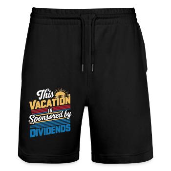 Lustige Dividende Investor Urlaub gesponsert - Stanley/Stella Unisex Bio Joggingshorts Trainer  - Schwarz - Vorne - Nik (191cm) & Marisol (170cm)