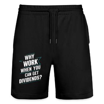 Lustige finanzielle Unabhängigkeit von Dividendeninvestoren - Stanley/Stella Unisex Bio Joggingshorts Trainer  - Schwarz - Vorne - Nik (191cm) & Marisol (170cm)