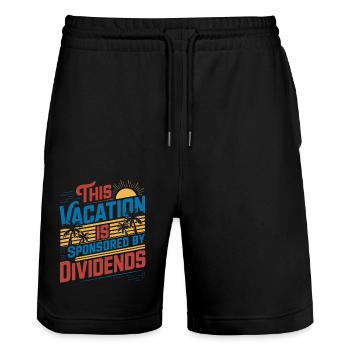 Lustige Dividende Investor Urlaub gesponsert - Stanley/Stella Unisex Bio Joggingshorts Trainer  - Schwarz - Vorne - Nik (191cm) & Marisol (170cm)