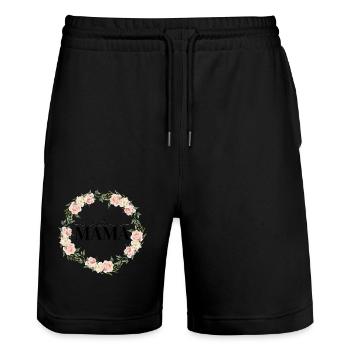 Für die beste Mama der Welt - Stanley/Stella Unisex Bio Joggingshorts Trainer  - Schwarz - Vorne - Nik (191cm) & Marisol (170cm)