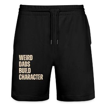 Papas bizarres Maquillage Personnage Drôle Papa - Short de jogging bio TRAINER Stanley/Stella unisexe - noir - Devant - Nik (191cm) & Marisol (170cm)