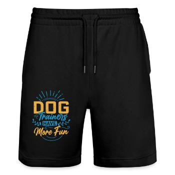 Dog Trainers Have More Fun Training Job Saying - Stanley/Stella Trainer Unisex Organic Jogging Shorts - black - Front - Nik (191cm) & Marisol (170cm)