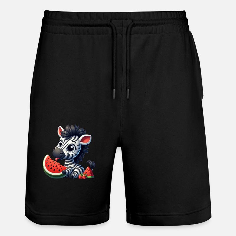 Zèbre avec pastèque fruité drôle - Short de jogging bio TRAINER Stanley/Stella unisexe - noir