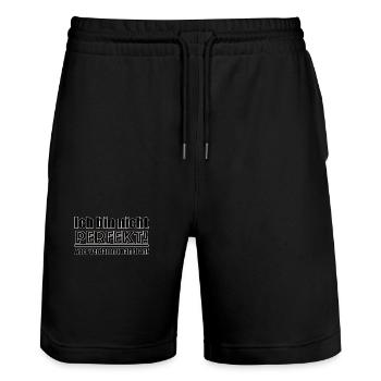 I'm not perfect... - Stanley/Stella Trainer Unisex Organic Jogging Shorts - black - Front - Nik (191cm) & Marisol (170cm)