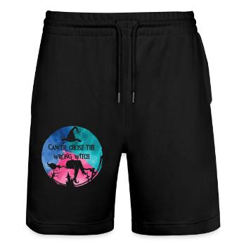 Krebs Wählte Die Falsche Hexe Schilddrüsenkrebs - Stanley/Stella Unisex Bio Joggingshorts Trainer  - Schwarz - Vorne - Nik (191cm) & Marisol (170cm)