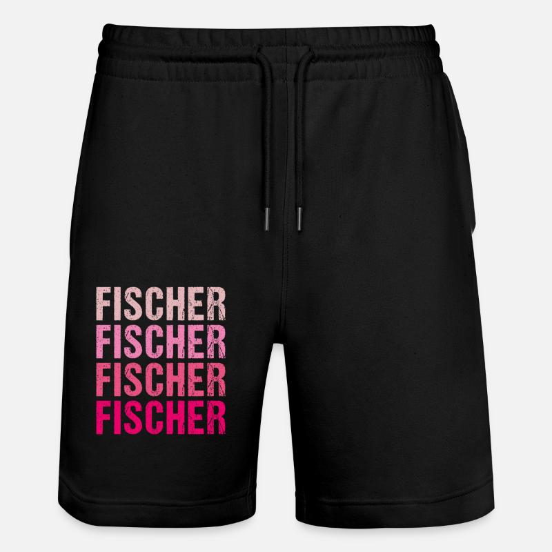 Fischer Retro Rosa Nachname Geschenkidee - Stanley/Stella Unisex Bio Joggingshorts Trainer  - Schwarz