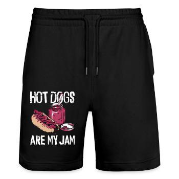 Hot Dog Adulte Fille Les Hot Dogs Sont Mes - Short de jogging bio TRAINER Stanley/Stella unisexe - noir - Devant - Nik (191cm) & Marisol (170cm)